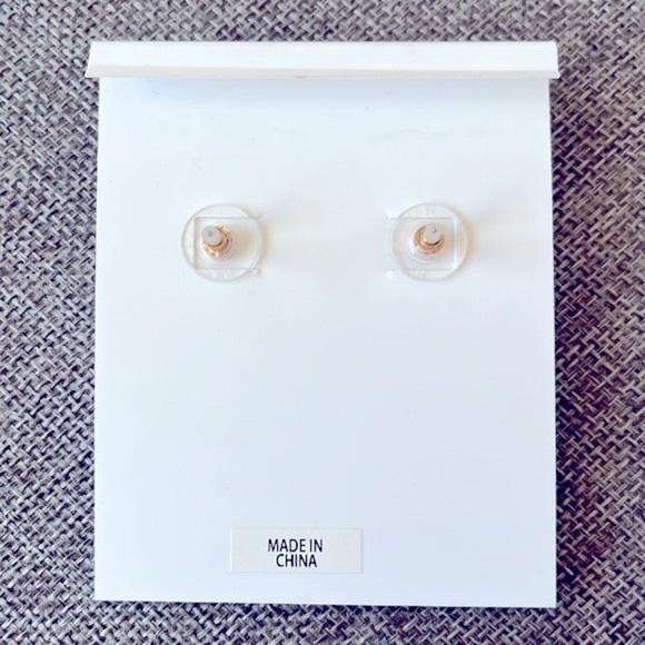 Brand New BaubleBar Evil Eye Heart Gold Tone Beaded Sparkly Drop Earrings - Picture 9 of 11